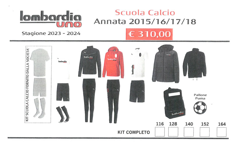 Kit on sale scuola calcio