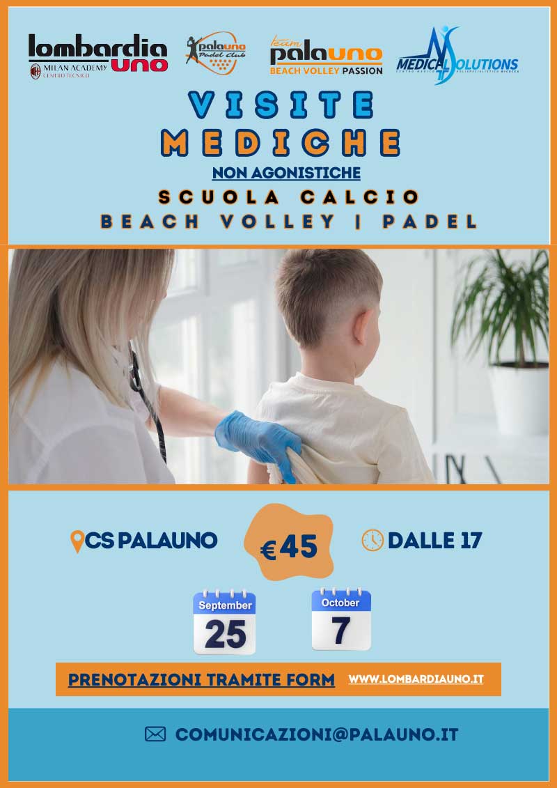 Visite mediche sportive non agonistiche per calcio, beach volley, padel e ginnastica artistica | Immagine dottore in visita Palauno